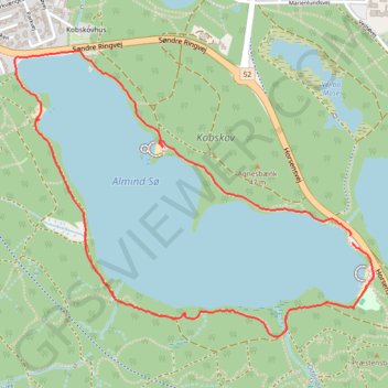 Almind Sø rundt rute, afstand, højde, kort, profil, GPS-spor