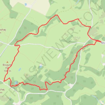 Mols Bjerge rute, afstand, højde, kort, profil, GPS-spor