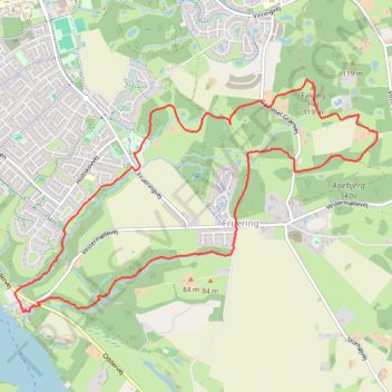 Skanderborg rute, afstand, højde, kort, profil, GPS-spor