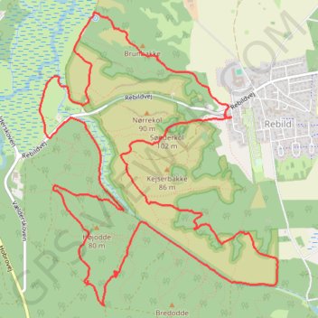 Rebild Bakker Hvid Rute rute, afstand, højde, kort, profil, GPS-spor