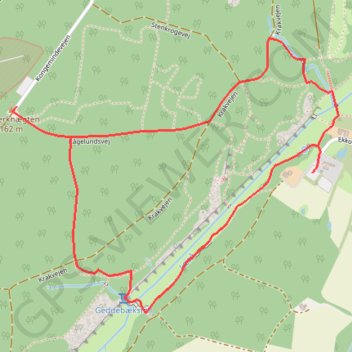 Rytterknægten Ekkodalen rute, afstand, højde, kort, profil, GPS-spor