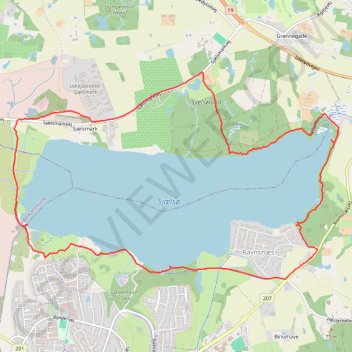 Sjælsø rundt rute, afstand, højde, kort, profil, GPS-spor
