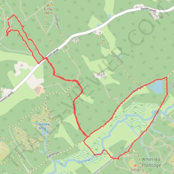 Gjern bakker rute, afstand, højde, kort, profil, GPS-spor