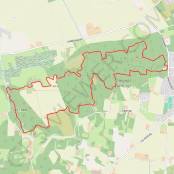 Fosdal og Langdal plantager rute, afstand, højde, kort, profil, GPS-spor