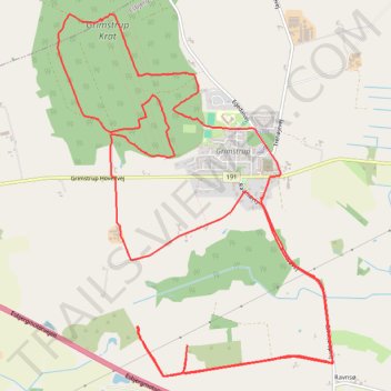 Egekratskoven, Grimstrup rute, afstand, højde, kort, profil, GPS-spor