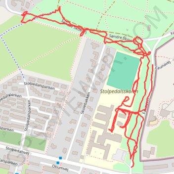Mølleparken rute, afstand, højde, kort, profil, GPS-spor
