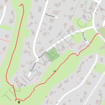 Nissesti rute, afstand, højde, kort, profil, GPS-spor