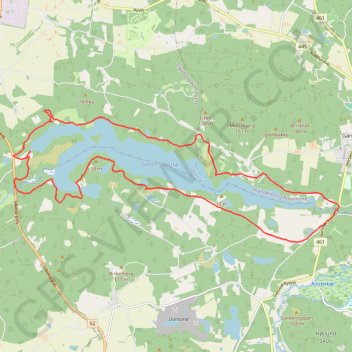 Salten Langsø rundt rute, afstand, højde, kort, profil, GPS-spor