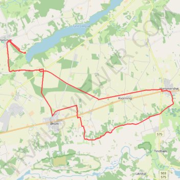 Vammen Camping Bicycle Route 9 Nørreådal rute, afstand, højde, kort, profil, GPS-spor