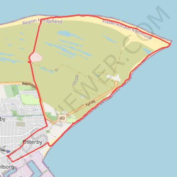 Skagen - Grenen rundt rute, afstand, højde, kort, profil, GPS-spor