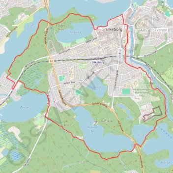 Silkeruten rute, afstand, højde, kort, profil, GPS-spor