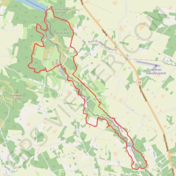 Tinnet Krat, udspringene og Gudenå rundt rute, afstand, højde, kort, profil, GPS-spor