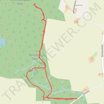 Skovvej i Fensmark skov rute, afstand, højde, kort, profil, GPS-spor