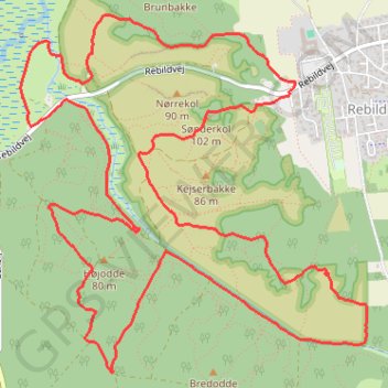 Rebild Bakker rute, afstand, højde, kort, profil, GPS-spor
