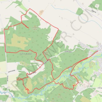 Gjern Bakker og Amerika Plantage rundt rute, afstand, højde, kort, profil, GPS-spor