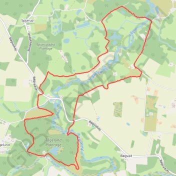 Ruter rundt om Nybjerg mølle rute, afstand, højde, kort, profil, GPS-spor