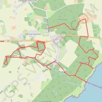 Cykeltur rundt om Langebæk, og et par stykker til fods rute, afstand, højde, kort, profil, GPS-spor