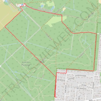 Asserbo Plantage rute, afstand, højde, kort, profil, GPS-spor