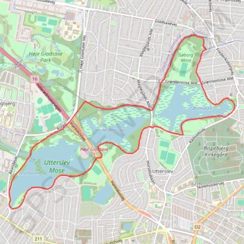 Utterselv Mose rundt rute, afstand, højde, kort, profil, GPS-spor