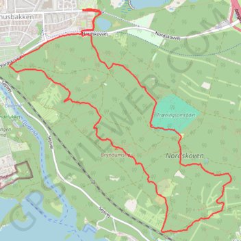 Nordskoven fra Silkeborg rute, afstand, højde, kort, profil, GPS-spor