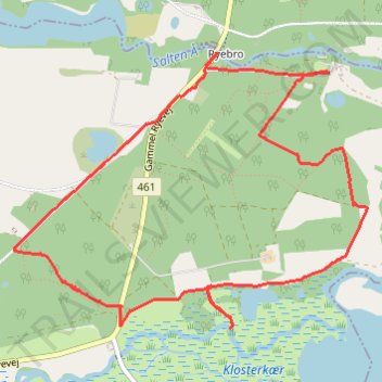 Gammel Ryevej rute, afstand, højde, kort, profil, GPS-spor