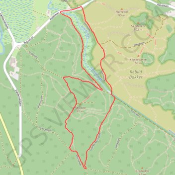 Troldeskoven i Rold Skov rute, afstand, højde, kort, profil, GPS-spor