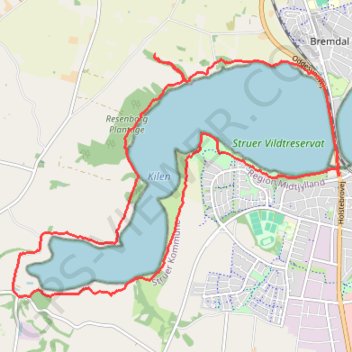 Kilen rundt ved Struer rute, afstand, højde, kort, profil, GPS-spor