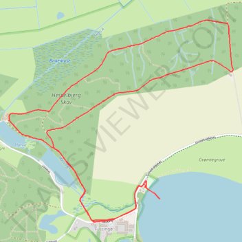 Hesselbjerg Skov rute, afstand, højde, kort, profil, GPS-spor