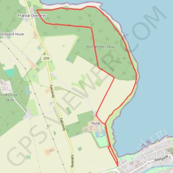 Hollænderskoven rundt rute, afstand, højde, kort, profil, GPS-spor