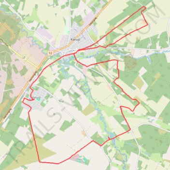 Mett Kølvrå rute, afstand, højde, kort, profil, GPS-spor