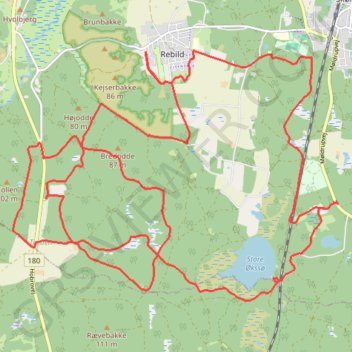 Forstrådens Gran rute, afstand, højde, kort, profil, GPS-spor