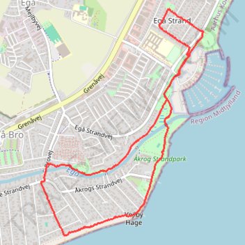 Sandagervej rute, afstand, højde, kort, profil, GPS-spor